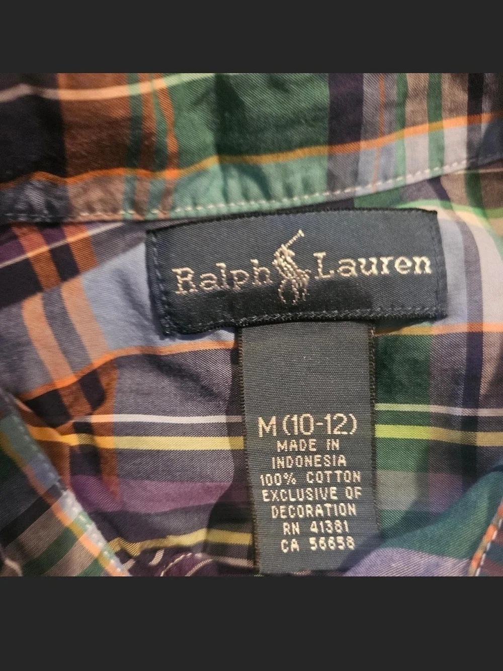 Ralph Lauren Multicolor Plaid Button-Down Shirt - Green, Blue, Purple